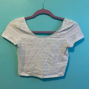 White Short Sleeve Crop Top